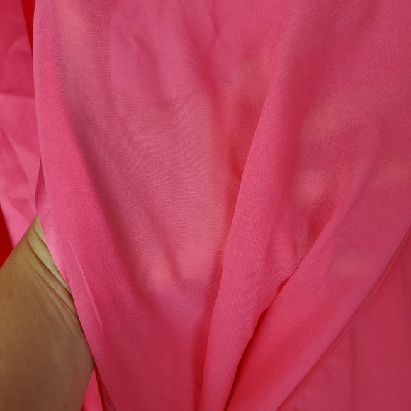 Soma Sensuous Lace Sheer Short Robe L XL Honeysuckle Ruby Pink Floral Trim GUC - Picture 4 of 8